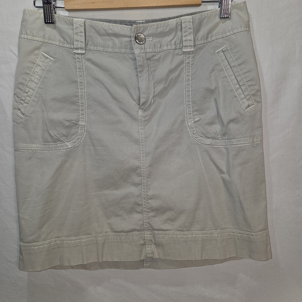 Eddie Bauer Khaki Denim Mini Skirt Size 4